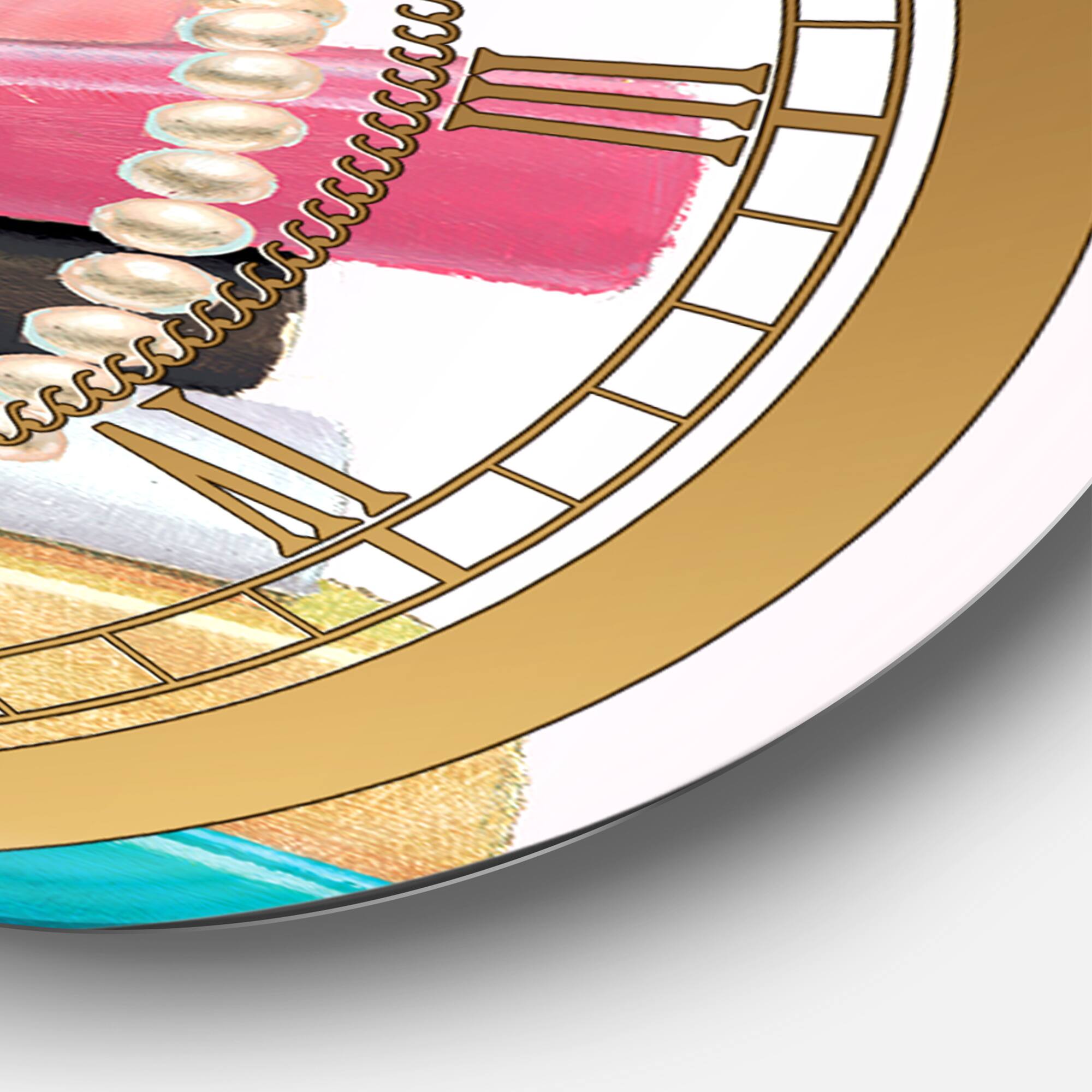 Designart 'Paris Glamourous Gold Style Iv Glam Wall Clock